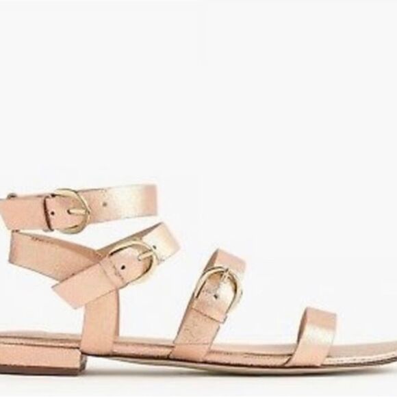 J crew gladiator rose gold sandals Sz 9 - Picture 1 of 5